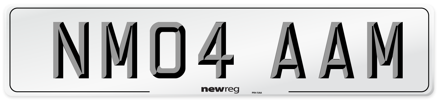 NM04 AAM Number Plate from New Reg